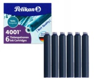 Pelikan krátke perá, 6 kusov, tyrkysové