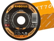 DISKY NEREZOVÉ KOVOVÉ REZNÉ KOTOUČE INOX 115x1,0 RHODIUS GERMANY XT70