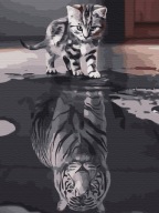Diamantová mozaika pre deti Mačka Tiger DIAMANTOVÁ VÝŠIVKA Sada diamantov 5D