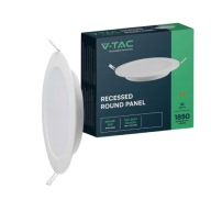 V-TAC LED panelové vstavané prémiové stropné svietidlo 18W okrúhle fi220 4000K 1980lm