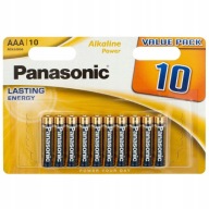 10x VÝKONNÁ BATÉRIA PANASONIC ALKALINE LR03 AAA 1,5V
