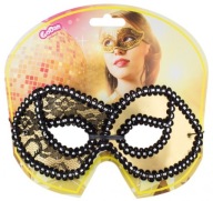 ČIPKOVÁ ČIERNA MASKA GOLDEN LADY OPENWORK KARNEVAL