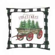 Vianočná obliečka na vankúš Santa's Wagon