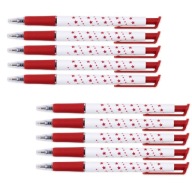 Výsuvné guľôčkové pero 0,5 mm červené x10