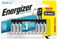 10x alkalická batéria Energizer AAA MAX PLUS R3 tenké prsty