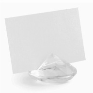 Stojan na VIZITKY, VÍŤAZSTVÁ, bezfarebný diamant, 10 ks na svadbu, sväté prijímanie