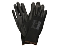 RUKAVICE POLYESTER BUCK PU potiahnuté, ČIERNA 9 - L