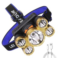 VÝKONNÁ LED COB ČELO REFLEKTOROVÁ TURISTICKÁ ČELOVKA 5LED
