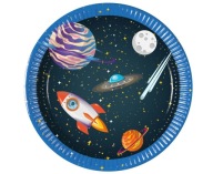 Vesmírne raketové papierové taniere 20 cm 8 ks.