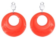CLIPS náušnice NEON ORANGE DISCO outfit 70. a 80. roky 20. storočia