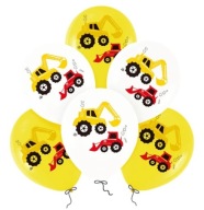 NARODENINOVÉ BALÓNY DEKORÁCIA RÝPADLO BULLDOZER MIX 6x