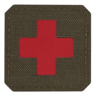 Nášivka na suchý zips MEDIC CROSS LASER CUT M-TAC Medyka Cross Olivovo-červená