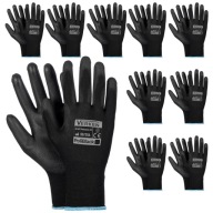 10X RUKAVICE PRACOVNÉ RUKAVICE SILNÉ UNIVERZÁLNE PoliBlack 9/L