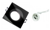 Hermetické vstavané svietidlo GU10 Square Black Keramická objímka zdarma
