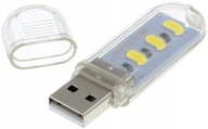 MINI NOČNÁ LAMPA 3 LED USB PRENOSNÁ SMD KĽÚČENKA