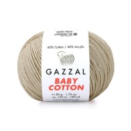 Gazzal Baby Bavlnená priadza 3446 - 50g - svetlo béžová
