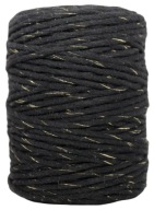 Macrame Cord bavlna zlatá niť čierna ekologická 100m 3mm