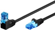 LAN UTP CAT 6A sieťový kábel 1x 90° Čierny 1m