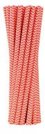 Papierové slamky červené cik-cak 230x8mm 100 ks