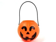 HALLOWEEN vedierko, košík na tekvicu, plast, 10x9 cm