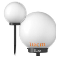 LED solárne guľové záhradné svietidlo, biele, 10 cm, pre záhradný stĺp