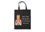 Nákupná taška Cotton Shopper s potlačou čiernej farby ako darček