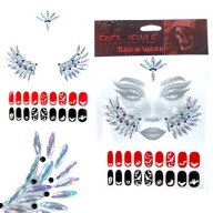 KRYŠTÁLY na tvár BAT HALLOWEEN NAILS