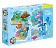 BABY PUZZZLE 4 V 1 POD VODOU OD 4 MESIACOV
