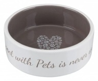 Keramická miska Pet's Home, 0,3 l/o 12 cm, krémová/tmavošedá