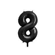 Fóliový balón 86cm číslo 8, čierny narodeninový