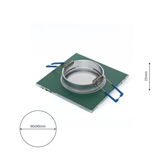 Zápustné svietidlo MR16 KWADRAT pevné GLASS CHROME transparent (OH27) MILAG