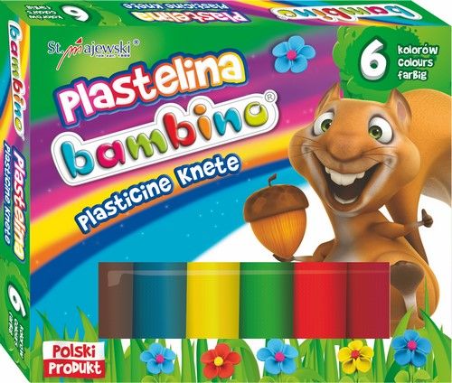 Školská plastelína BAMBINO, 6 štandardných farieb