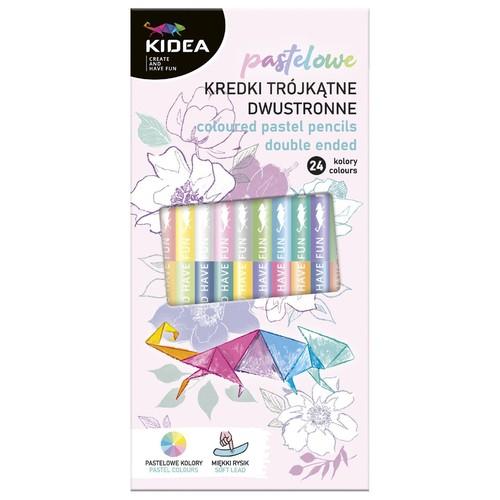 KIDEA TROJUHOLNÍKOVÉ CECILY, OBOJSTRANNÉ, PASTELOVÉ, 24 FARIEB