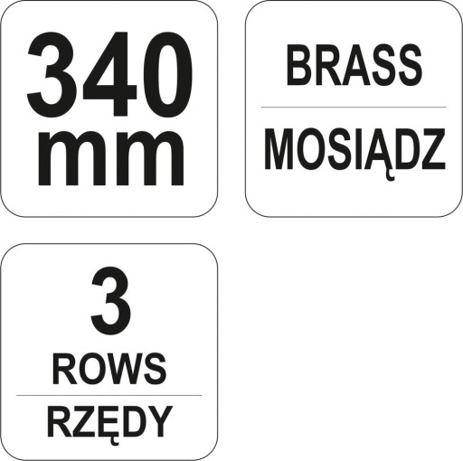 Drôtená kefa, mosadzný drôt, 3 rady, rukoväť