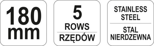 Drôtená kefa, drôt z nehrdzavejúcej ocele, 5 radov drôtu