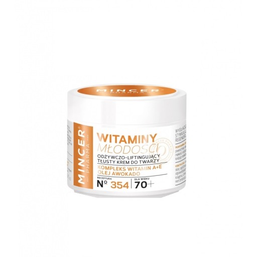 MINCER Vitamíny mladosti výživný a liftingový mastný krém 354 70+ 50 ml