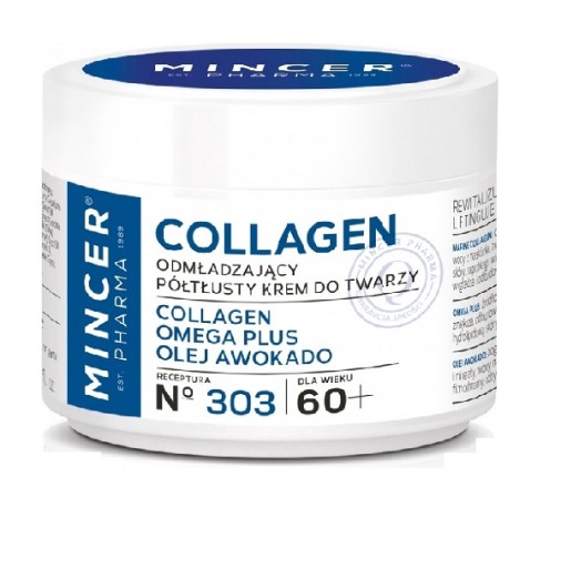 Mincer Pharma Polotučný omladzujúci krém Collagen Omega Avocado 60+ 50ml