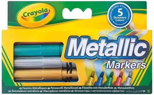 CRAYOLA METALICKÉ ZNAČOVAČE 5 FAREB 5052 NETOXICKÁ KREATÍVNA SADA ŠKOL.