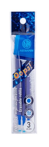 Modrá stierateľná náplň ASTRAPEN OOPS 0,6 mm - 3 kusy
