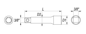 PREDĹŽENIE YATO 3/8 254MM YT-3845