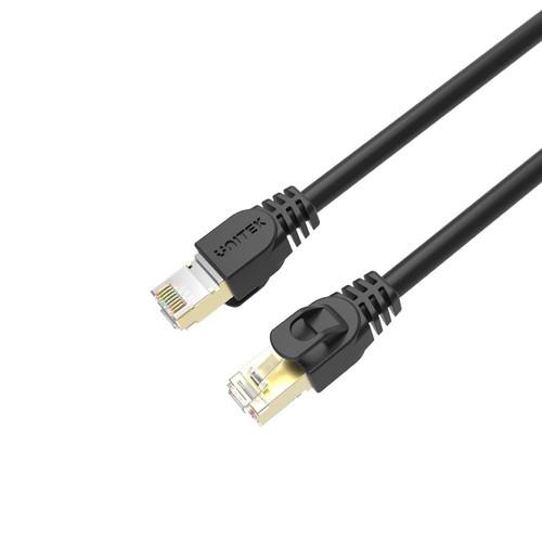 Unitek čierny sieťový kábel, Cat.7 SSTP RJ45 Ethernet kábel 50cm, 10Gbps