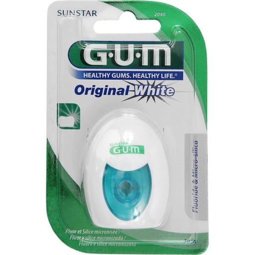 Voskovaná zubná niť na odfarbenie Original White Sunstar 30 m