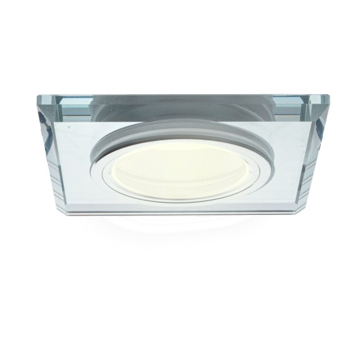Zápustné svietidlo MR16 KWADRAT pevné GLASS CHROME transparent (OH27) MILAG