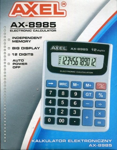 AXEL CALCULATOR Kancelárska škola AX-8985