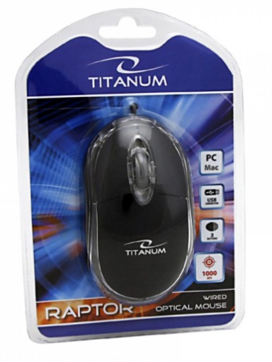 Titanová 3D myš RAPTOR TM102K optická čierna USB