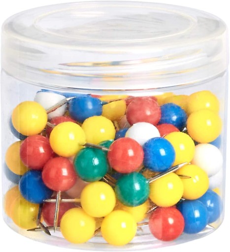 Farebné ihlice na tabuľu BALLS 100 ks krabička AMAZON