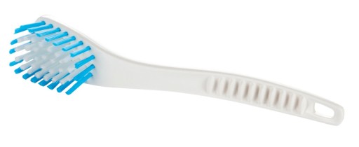 KUCHYŇSKÁ KEFA na DRHNUTIE a UMÝVANIE RIADU, BIELY nylon TESCOMA