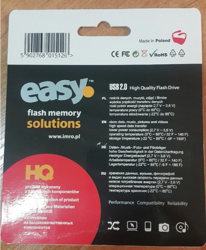 Imro pendrive 8GB USB 2.0 Easy black