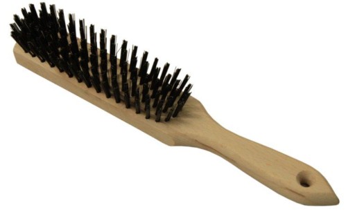 Drôtená kefa 6 radov, pevná drevená rukoväť
