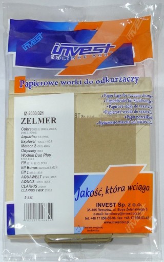 5x TAŠKY ZELMER 2000 321 COBRA METEOR ELF ODYSSEY